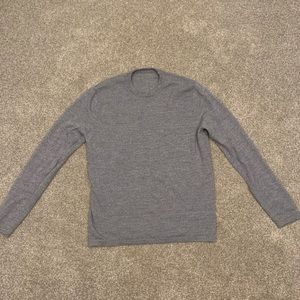 01.Algo Large Heather Gray 100% Merino Wool Sweater